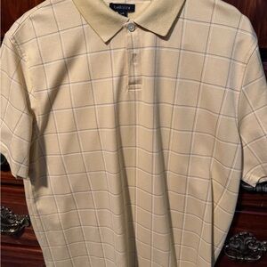 Van Heusen Men's Beige Grid Polo Shirt